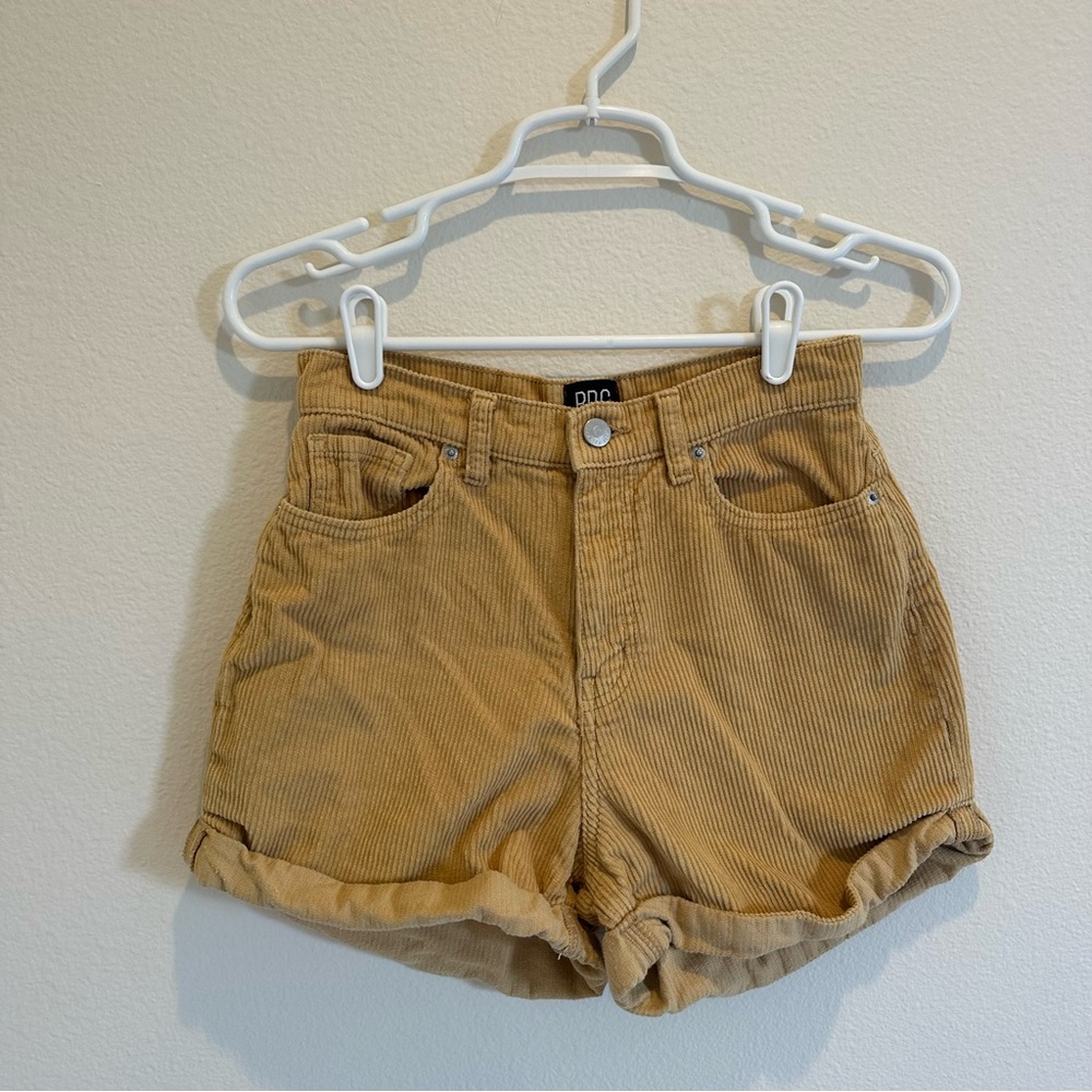 BDG High Waist Yellow Corduroy Shorts